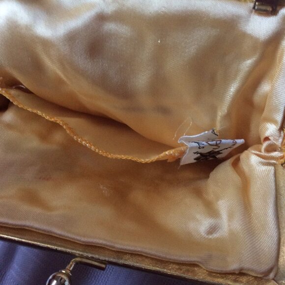 50's 60's silk beaded gold and yellow clutch convertible - see pictures - Picture 3 of 3